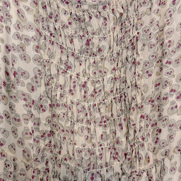 TRIPP NYC DAANG GOODMAN Sookie Skull Chiffon Smocked Ruffles Dress. Plus Size 22 - Picture 9 of 14